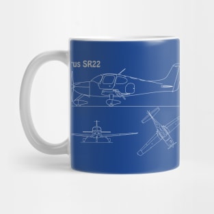 Cirrus SR22 - Airplane Blueprint - Apng Mug